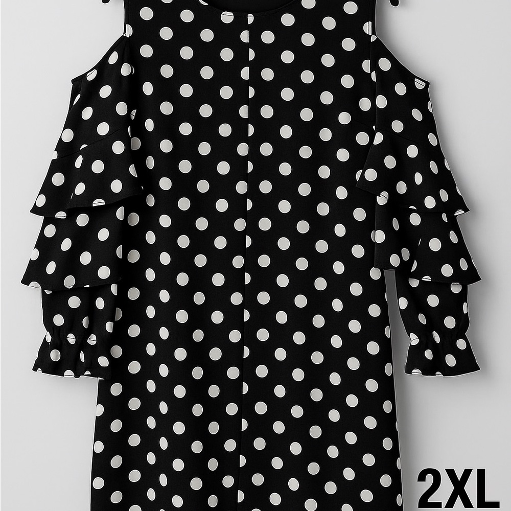 Polka Dot Cold Shoulder Kids Dress